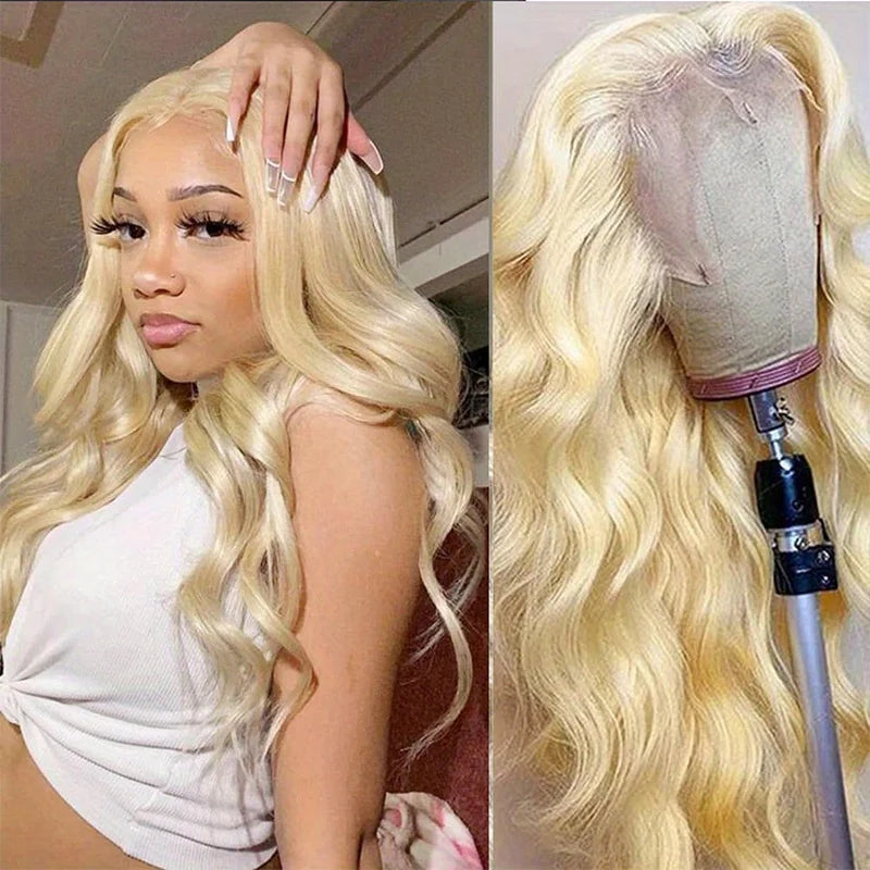 30 Inch 613 Blonde Body Wave Wig – 220% Density • 13x4 HD Lace Front • 13x6 Lace Frontal • Pre‑Plucked Brazilian Human Hair Wig for Women