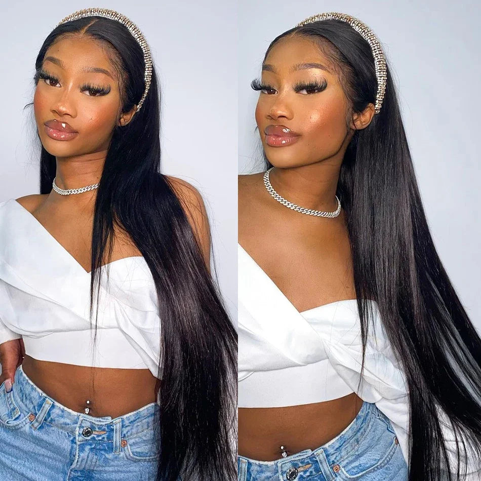 100% Human Hair Straight Bundles Weave – Natural Color Brazilian Hair Extensions • 1/2/3 Bundles • 30 Inch Human Hair Bundles for Women