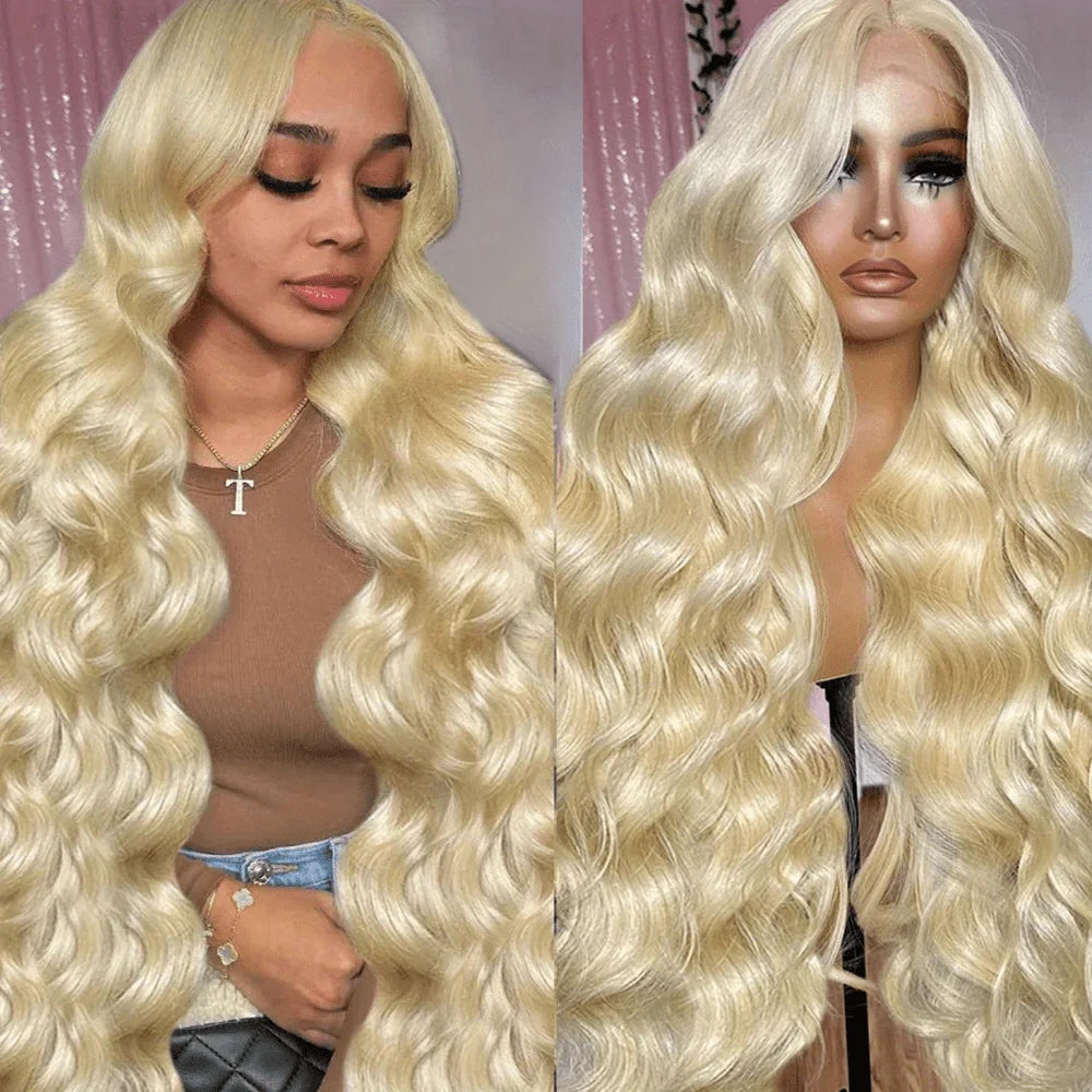 30 Inch 613 Blonde Body Wave Wig – 220% Density • 13x4 HD Lace Front • 13x6 Lace Frontal • Pre‑Plucked Brazilian Human Hair Wig for Women